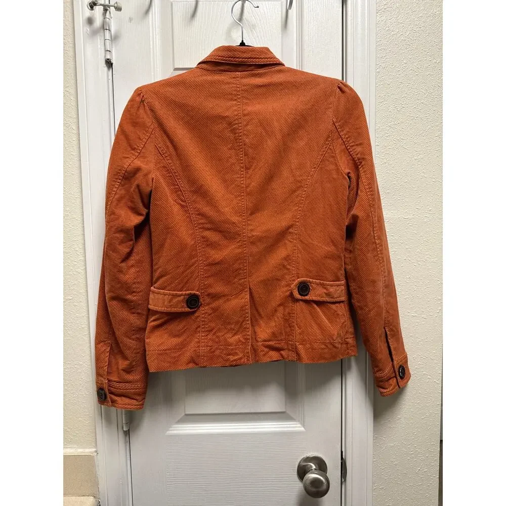 Vintage Y2K GAP Burnt Orange Corduroy Button Blazer Jacket Size Small